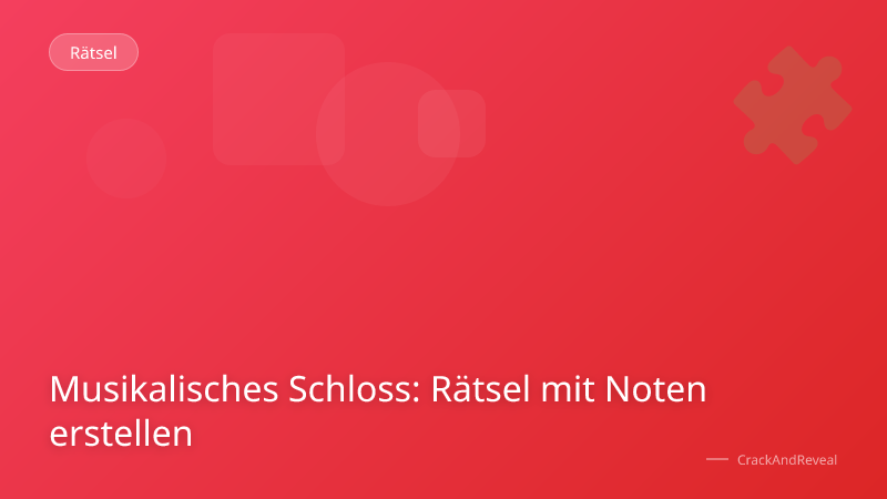 Musikalisches Schloss: Rätsel mit Noten erstellen