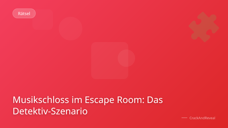 Musikschloss im Escape Room: Das Detektiv-Szenario