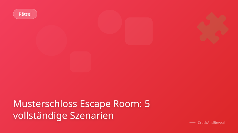 Musterschloss Escape Room: 5 vollständige Szenarien