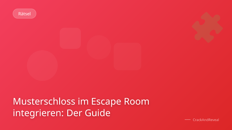 Musterschloss im Escape Room integrieren: Der Guide