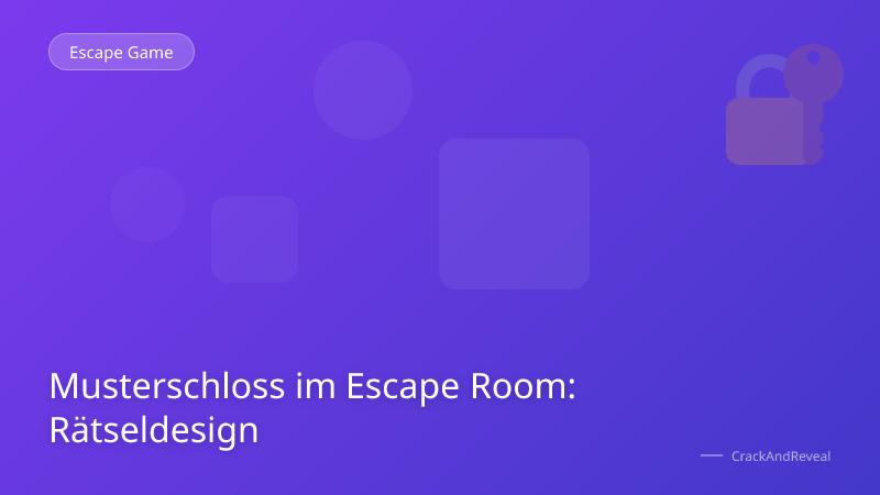 Musterschloss im Escape Room: Rätseldesign