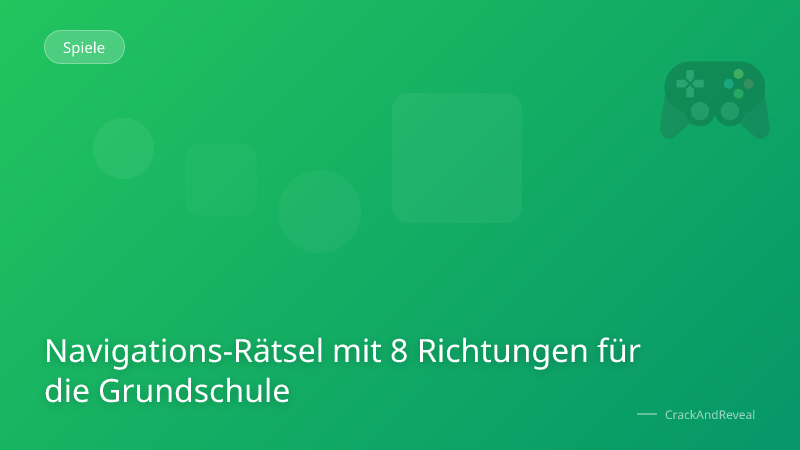 Navigations-Rätsel mit 8 Richtungen für die Grundschule