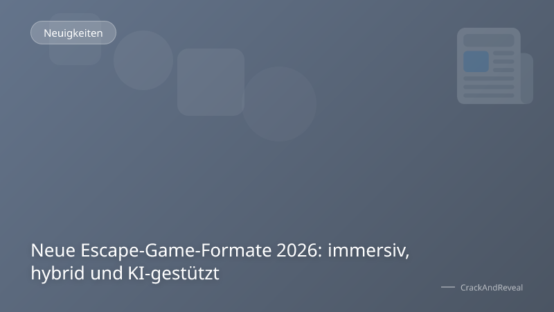 Neue Escape-Game-Formate 2026: immersiv, hybrid und KI-gestützt