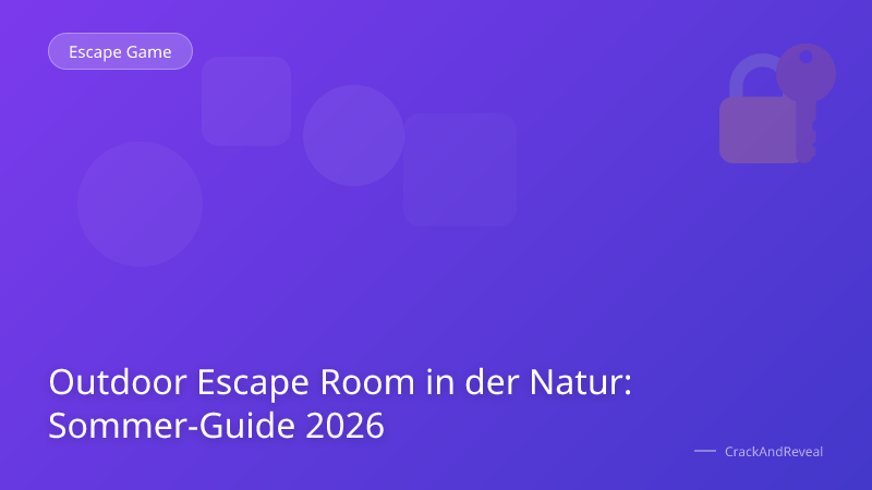 Outdoor Escape Room in der Natur: Sommer-Guide 2026