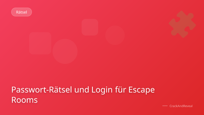 Passwort-Rätsel und Login für Escape Rooms