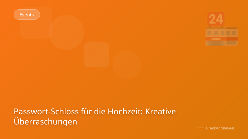Passwort-Schloss für die Hochzeit: Kreative Überraschungen