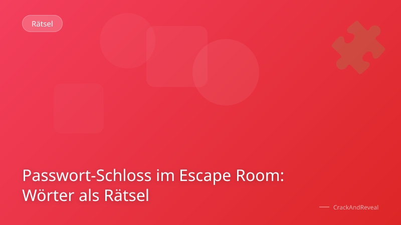 Passwort-Schloss im Escape Room: Wörter als Rätsel