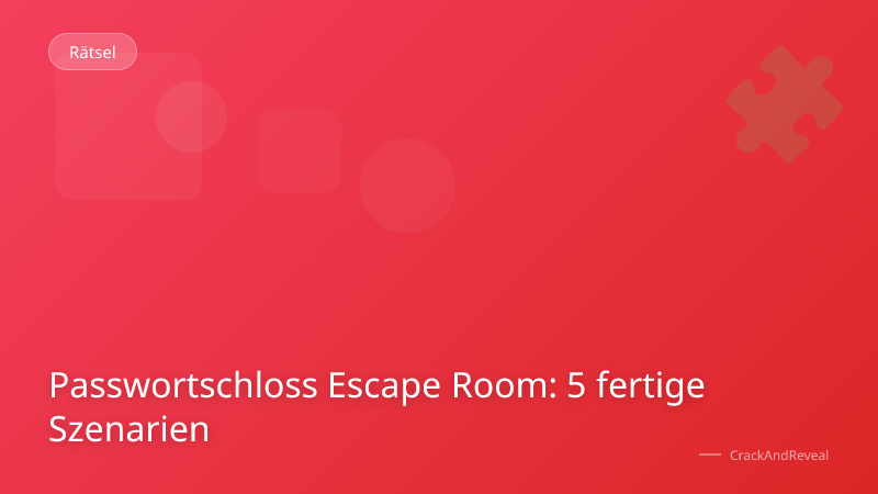 Passwortschloss Escape Room: 5 fertige Szenarien