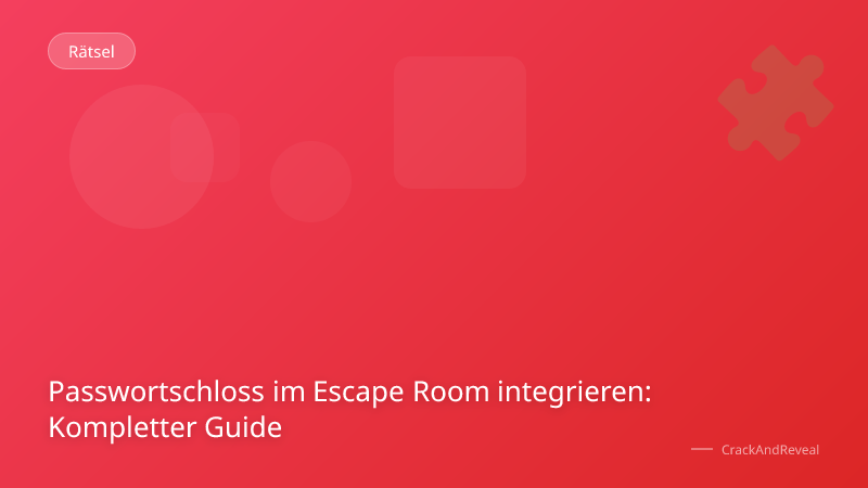 Passwortschloss im Escape Room integrieren: Kompletter Guide