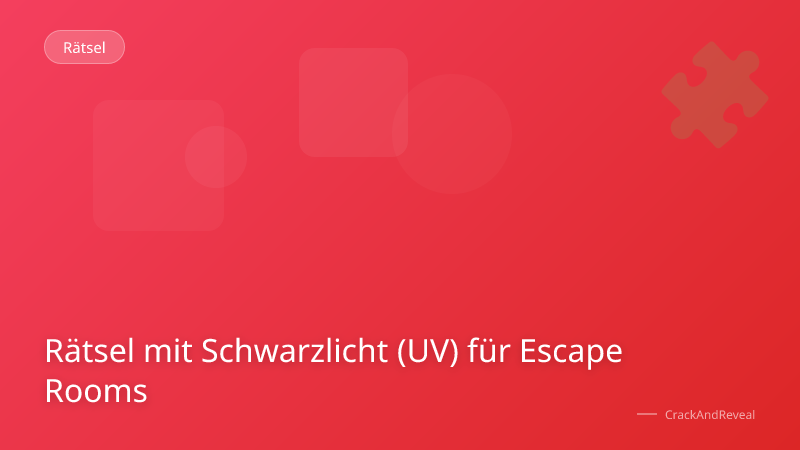 Rätsel mit Schwarzlicht (UV) für Escape Rooms