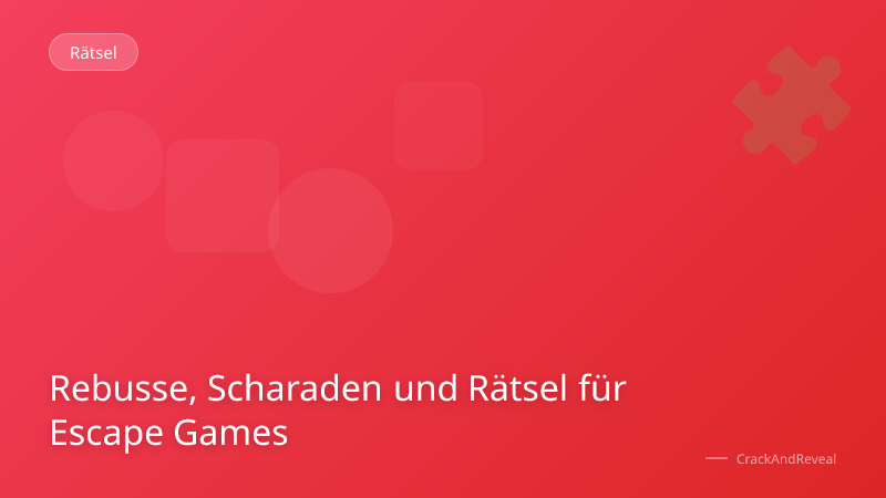 Rebusse, Scharaden und Rätsel für Escape Games