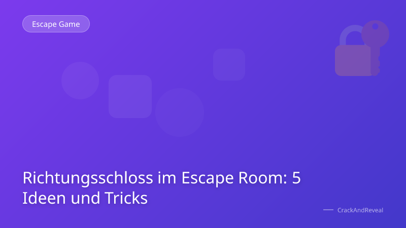 Richtungsschloss im Escape Room: 5 Ideen und Tricks