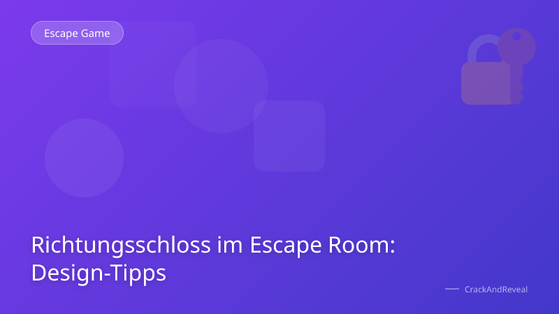 Richtungsschloss im Escape Room: Design-Tipps