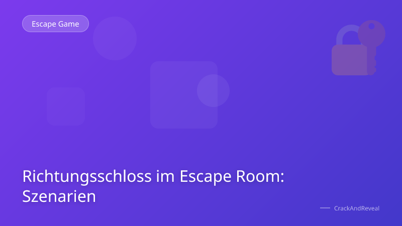 Richtungsschloss im Escape Room: Szenarien