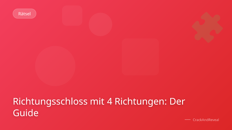 Richtungsschloss mit 4 Richtungen: Der Guide