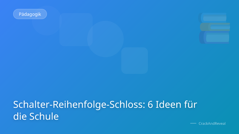 Schalter-Reihenfolge-Schloss: 6 Ideen für die Schule