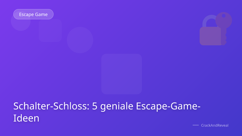 Schalter-Schloss: 5 geniale Escape-Game-Ideen
