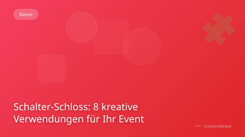 Schalter-Schloss: 8 kreative Verwendungen für Ihr Event