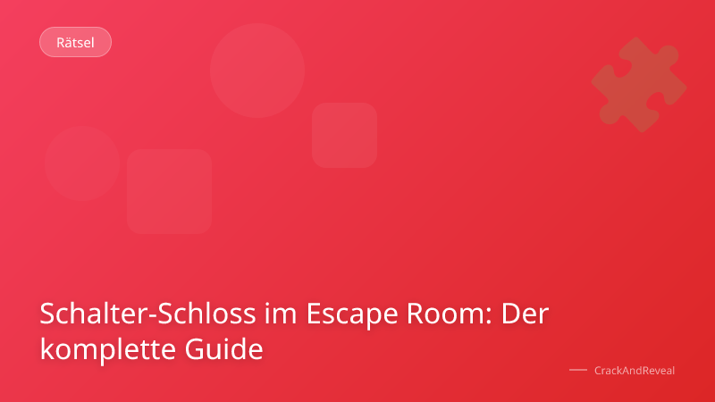 Schalter-Schloss im Escape Room: Der komplette Guide