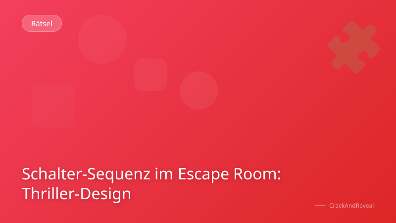 Schalter-Sequenz im Escape Room: Thriller-Design