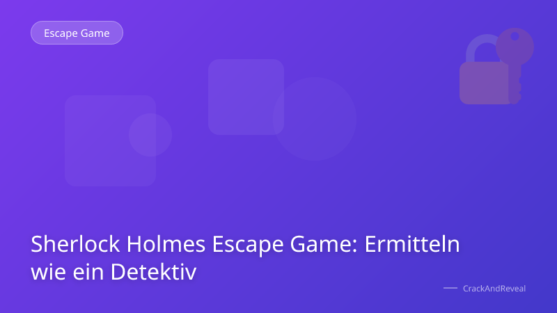 Sherlock Holmes Escape Game: Ermitteln wie ein Detektiv