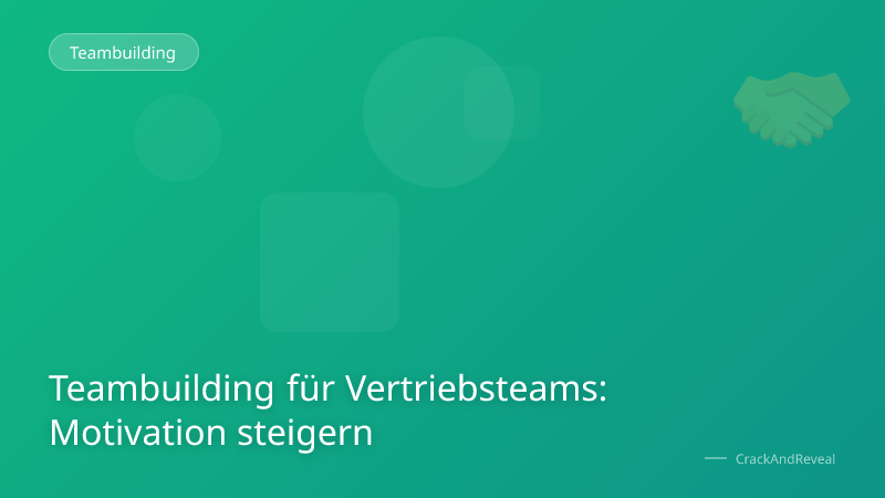 Teambuilding für Vertriebsteams: Motivation steigern