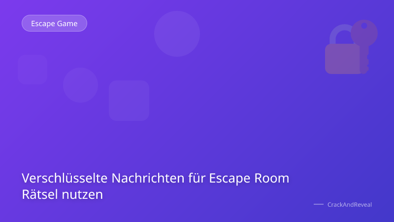 Verschlüsselte Nachrichten für Escape Room Rätsel nutzen