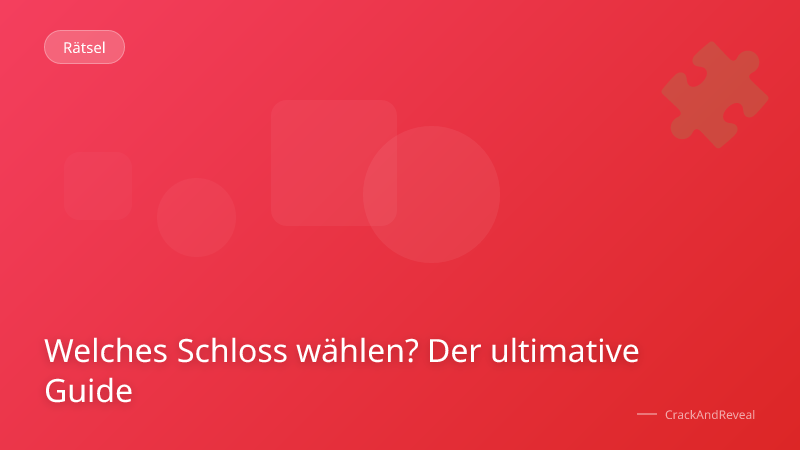 Welches Schloss wählen? Der ultimative Guide