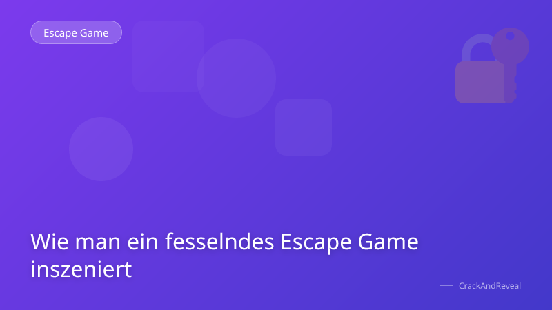 Wie man ein fesselndes Escape Game inszeniert