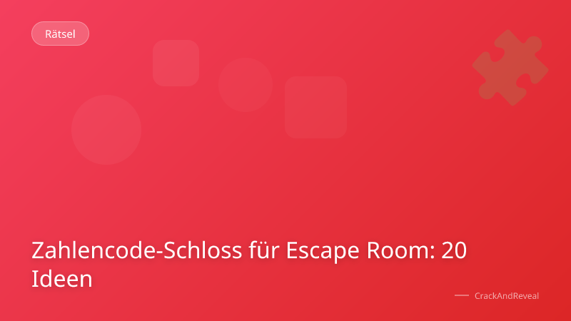Zahlencode-Schloss für Escape Room: 20 Ideen