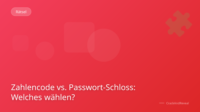 Zahlencode vs. Passwort-Schloss: Welches wählen?