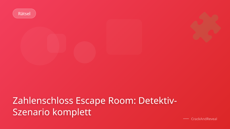 Zahlenschloss Escape Room: Detektiv-Szenario komplett