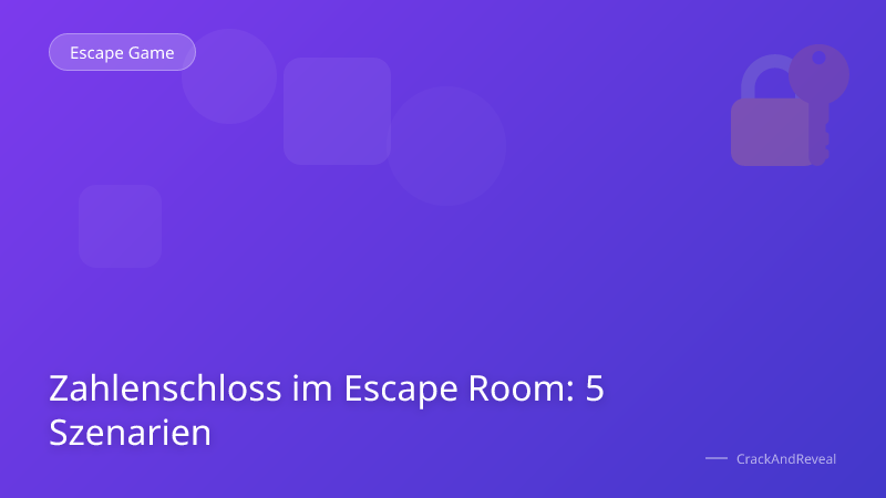 Zahlenschloss im Escape Room: 5 Szenarien
