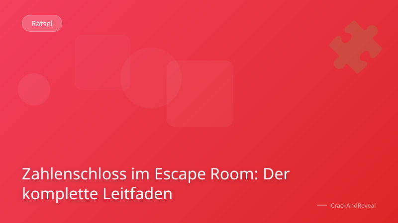 Zahlenschloss im Escape Room: Der komplette Leitfaden