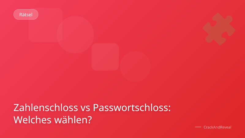 Zahlenschloss vs Passwortschloss: Welches wählen?