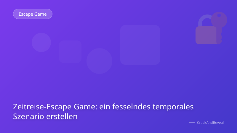Zeitreise-Escape Game: ein fesselndes temporales Szenario erstellen