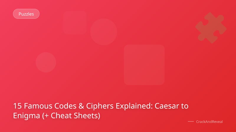 15 Famous Codes & Ciphers Explained: Caesar to Enigma (+ Cheat Sheets)
