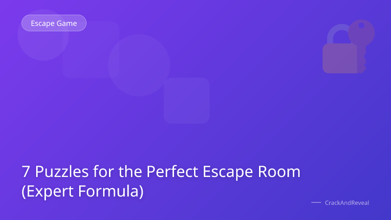 7 Puzzles for the Perfect Escape Room (Expert Formula)