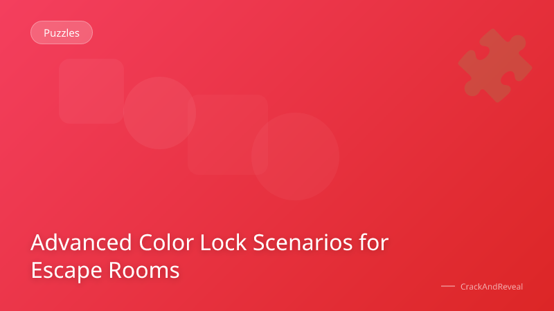 Advanced Color Lock Scenarios for Escape Rooms