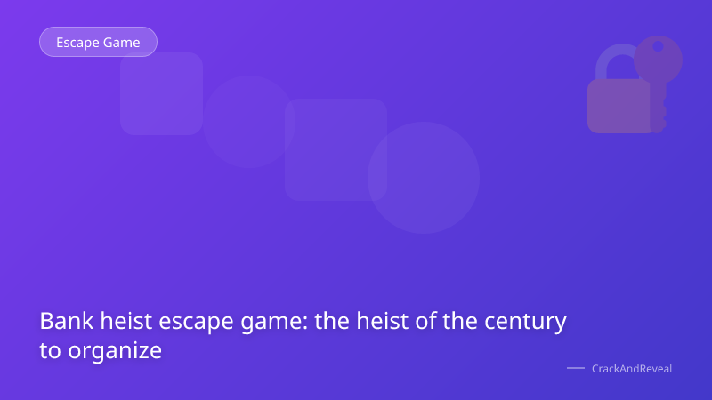 Bank heist escape game: the heist of the century to organize