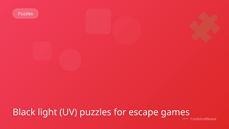 Black light (UV) puzzles for escape games