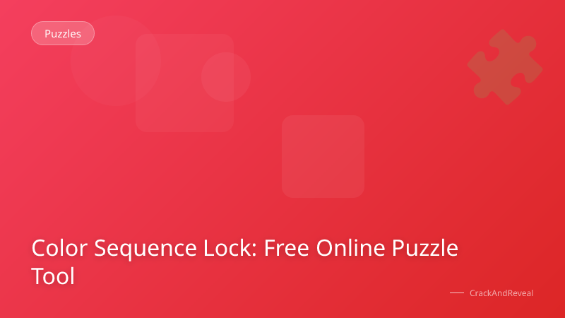 Color Sequence Lock: Free Online Puzzle Tool