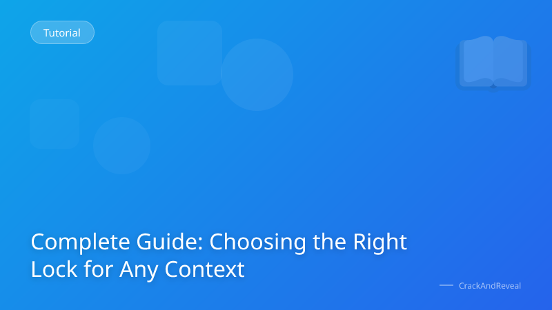 Complete Guide: Choosing the Right Lock for Any Context