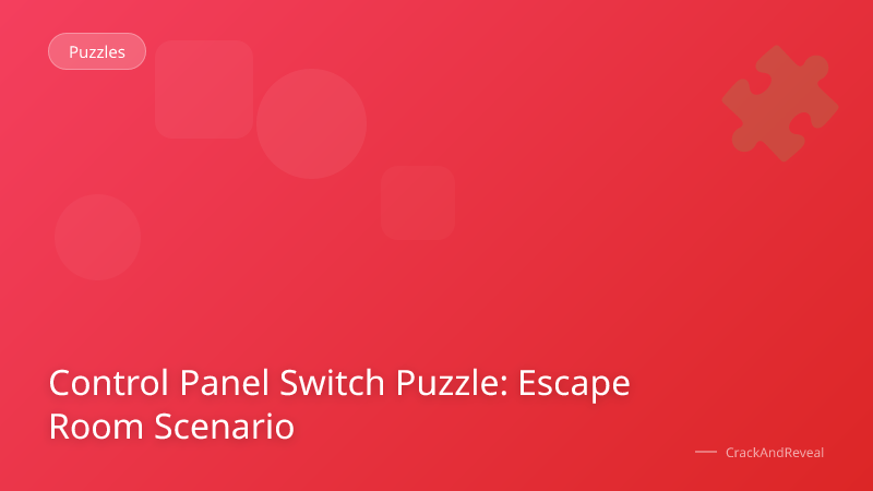 Control Panel Switch Puzzle: Escape Room Scenario