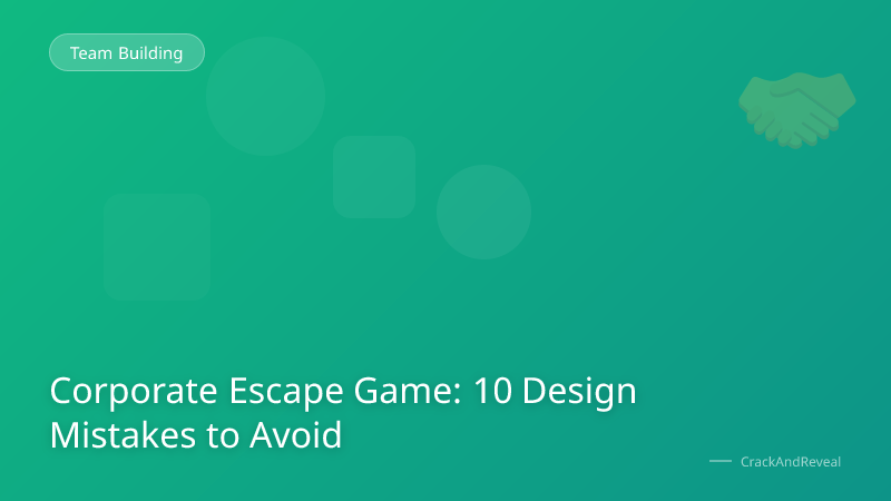 Corporate Escape Game: 10 Design Mistakes to Avoid