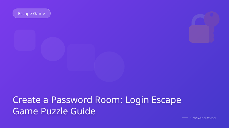 Create a Password Room: Login Escape Game Puzzle Guide