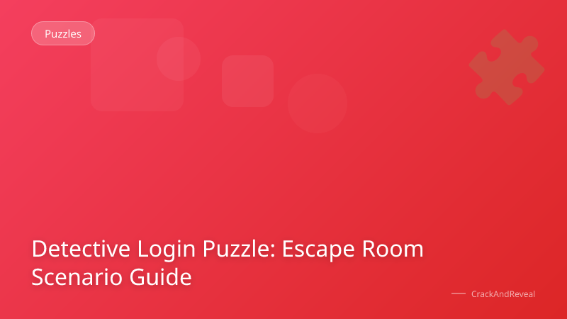 Detective Login Puzzle: Escape Room Scenario Guide