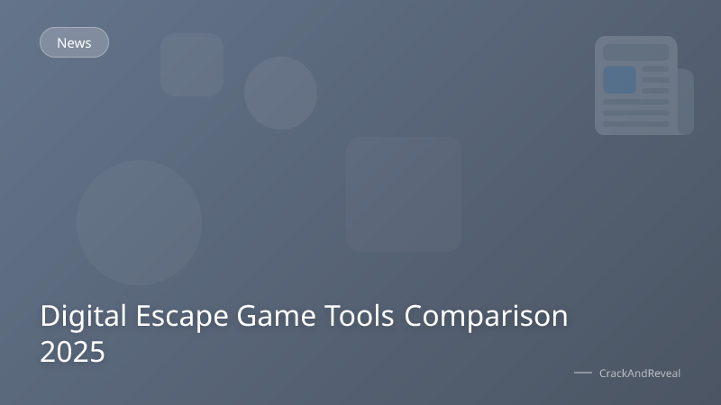 Digital Escape Game Tools Comparison 2025