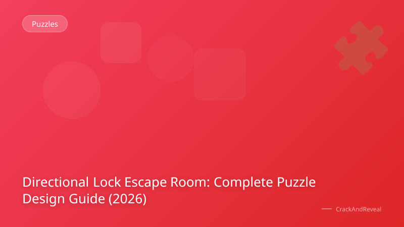 Directional Lock Escape Room: Complete Puzzle Design Guide (2026)