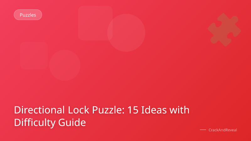 Directional Lock Puzzle: 15 Ideas with Difficulty Guide